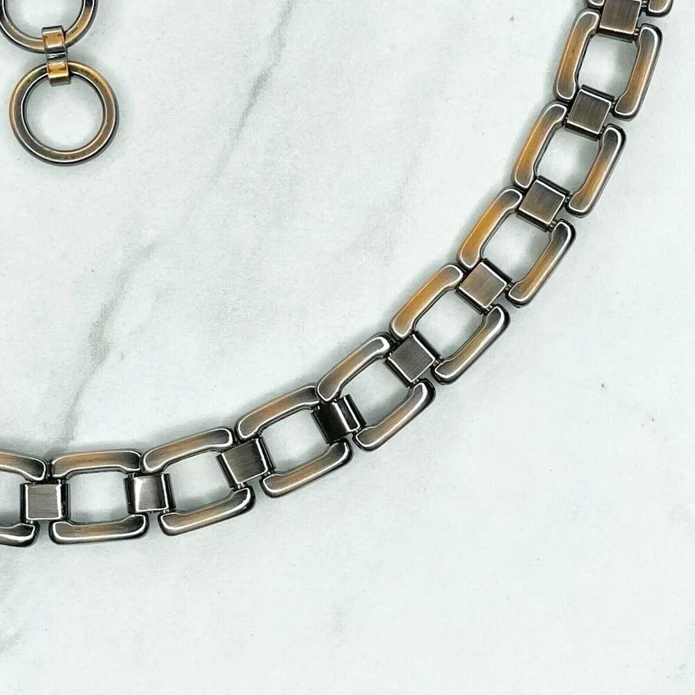 Womens Bronze Square Chain Link Belt ✨ S/M